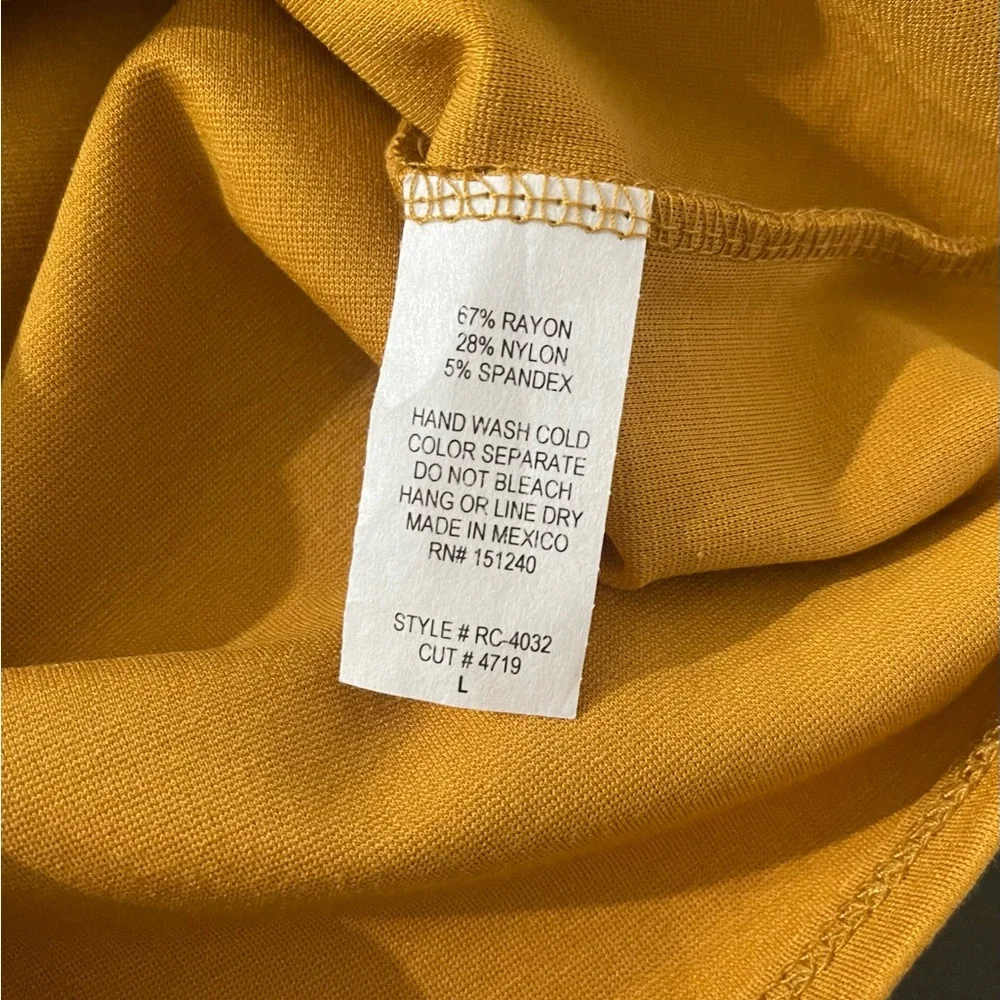 NWT Rolla Coster Mustard Yellow Bodycon Midi Dress Sz L Spring Summer Easter - Picture 9 of 9